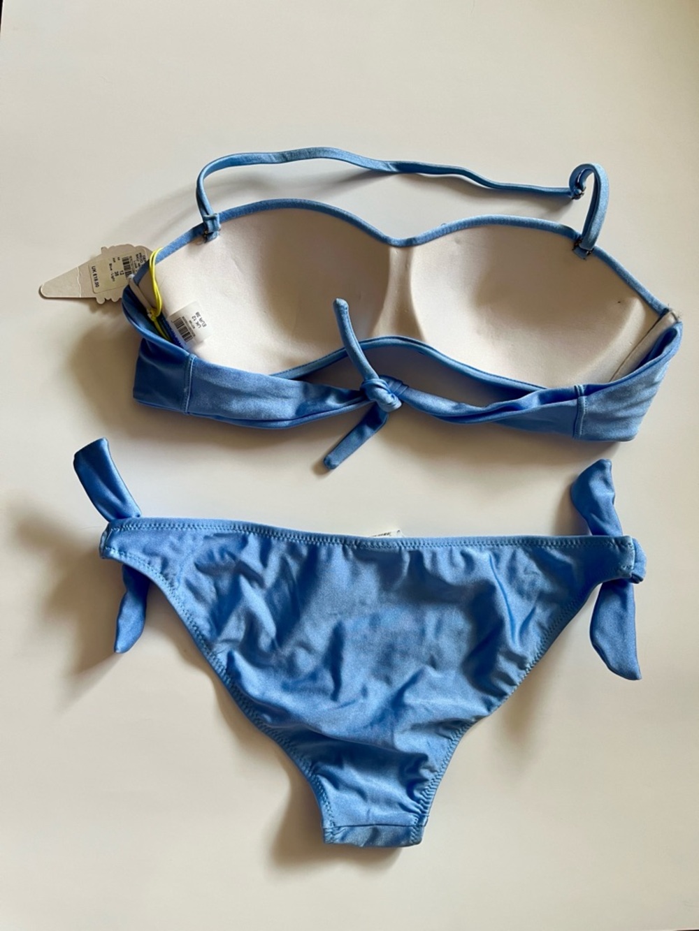 River island Blue Floral Appliqué Bikini Set Never Worn US Size 8 Very Cute! - Picture 4 of 8